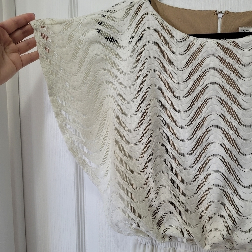 Emma & Michele Crochet Jumpsuit Romper White Wide Leg Small - Picture 7 of 16
